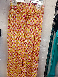 Etnik desen beli lastikli bol paça