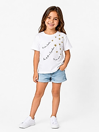Beyaz Yıldız Nakışlı Tshirt
