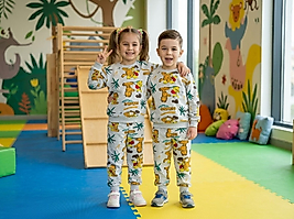 İnce Şardonlu Çocuk Pijama takımı unisex