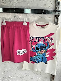 Pembe Stich Baskılı Takım