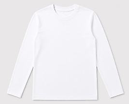 Çocuk Düz Beyaz Unisex Uzun Kollu Basic Tshirt