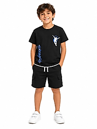 Siyah Jordan Baskılı Tshirt