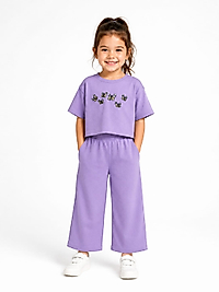 Mor Kelebek Nakışlı Alt Üst Takım