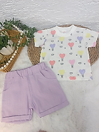 Keten şortlu penye takım