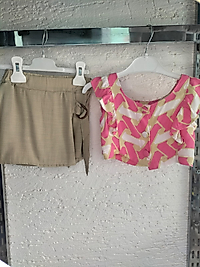 Crop-Şort Etek Takım