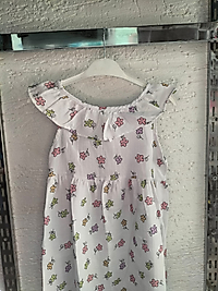 Çiçek Baskılı Beyaz Yakalı Elbise