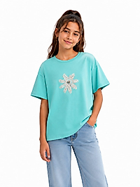 Yeşil Çiçekli Tshirt Tişört