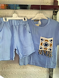 Müslin şortlu takım