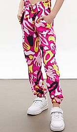 Fuşya beli paçası lastikli pantolon