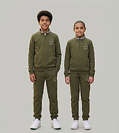 Unisex Çocuk Şardonlu eşofman takımı yeşil renkli