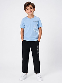 Mavi Tshirt Siyah Eşofman Takım