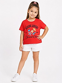 Nar Çiçeği Deniz Kabuk Baskılı Tshirt