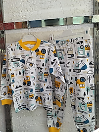 Traktor Baskılı Pijama Takımı